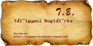 Tölgyesi Boglárka névjegykártya